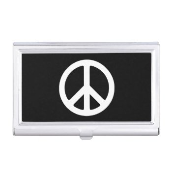 White Peace Symbol Template Business Card Case by peacegifts at Zazzle