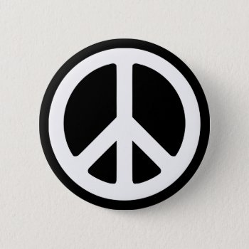 White Peace Symbol Template Pinback Button by peacegifts at Zazzle