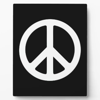 White Peace Symbol Template Plaque by peacegifts at Zazzle