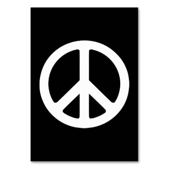 White Peace Symbol Template Table Number by peacegifts at Zazzle