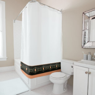 White Peach And Green Shower Curtain