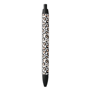 White Peach Black Leopard Print       Pen