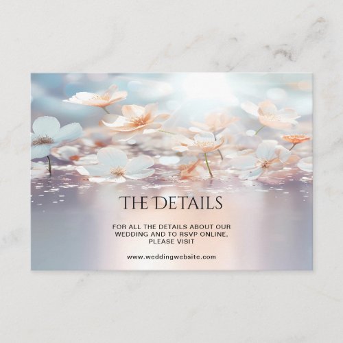 White Peach Floral Detail Enclosure Card