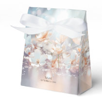 White Peach Floral Favor Box