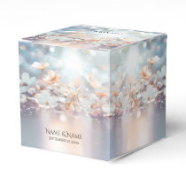 White Peach Floral Favor Box