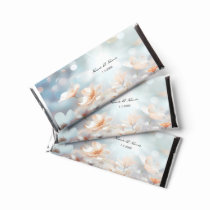 White Peach Floral Hershey Bar Favors