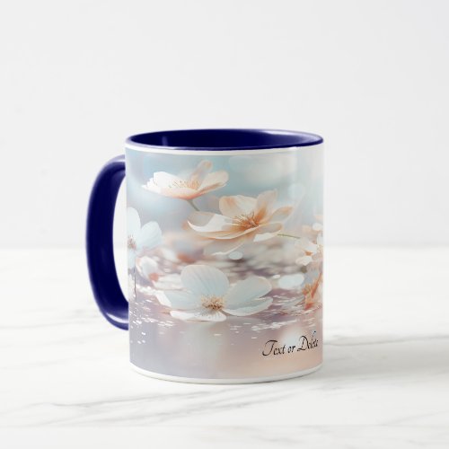 White Peach Floral Mug