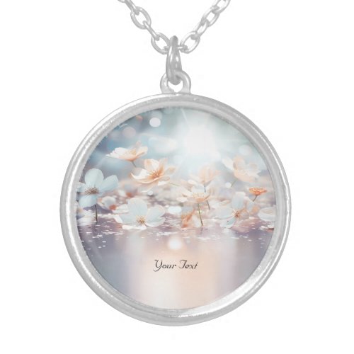 White Peach Floral Necklace