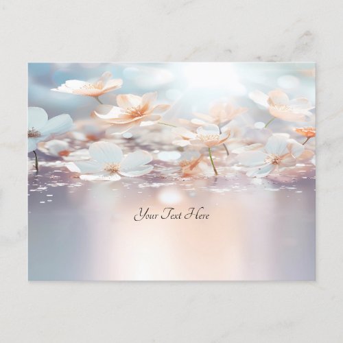 White Peach Floral Postcard