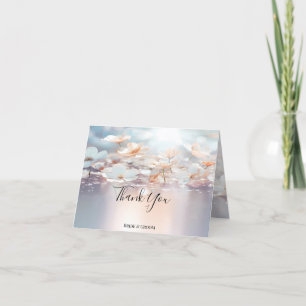 White Peach Floral Thank You Card