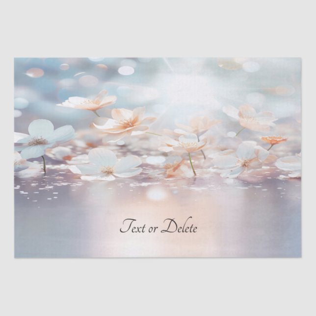 White Peach Floral Tissue Paper (Front)