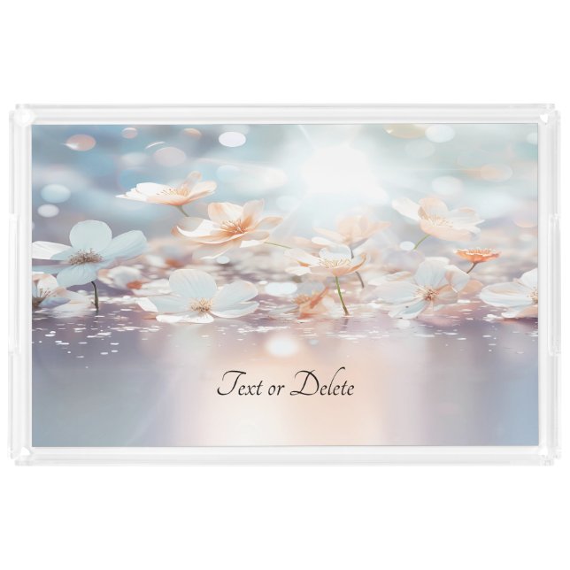 White Peach Floral Vanity Tray (Front)