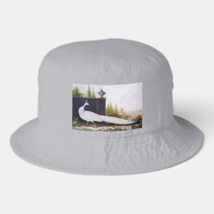White Peacock Bucket Hat