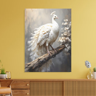 White Peacock Canvas Print
