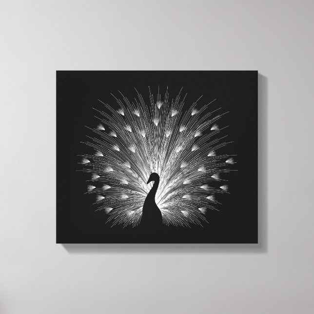 White peacock canvas print (Front)