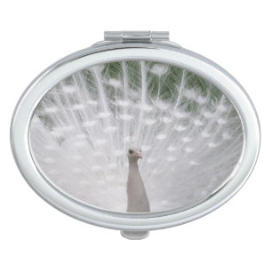 White Peacock Compact Mirror