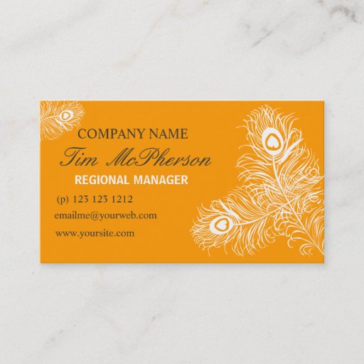 Customizable Pretty  Peacock Feather Calling and Networking Business Card