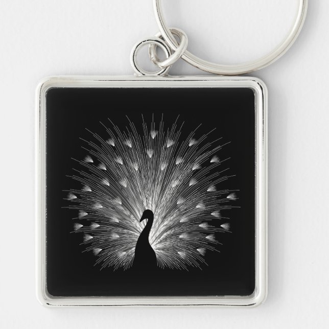White peacock keychain (Front)