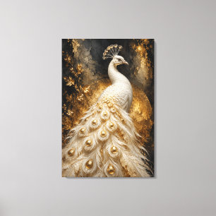 White Peacock of Eternity   Limited Edition Canvas Print
