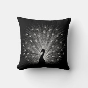 White peacock throw pillow