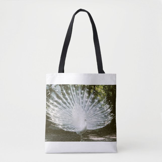 White Peacock Tote Bag (Front)