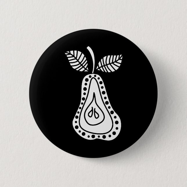 white Pear Button (Front)