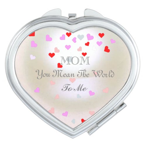 White Pearl Effect Editable Mothers Day Compact Mirror