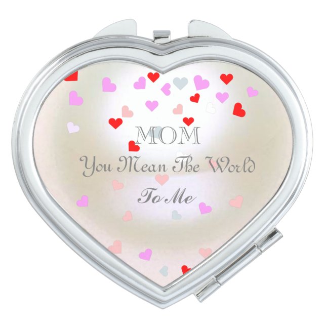White Pearl Effect Editable Mother's Day Compact Mirror (Front)
