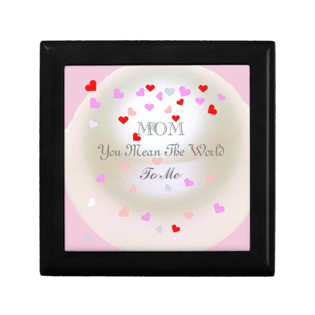White Pearl Effect Editable Mother's Day Gift Box (Front)
