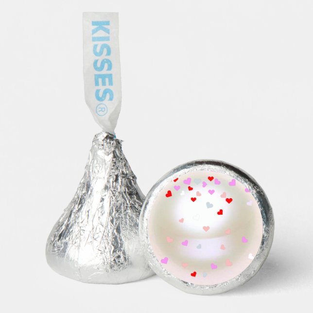 White Pearl Effect with hearts   Hershey®'s Kisses® (Front)