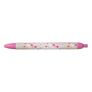 White Pearl Effect with hearts  Pen