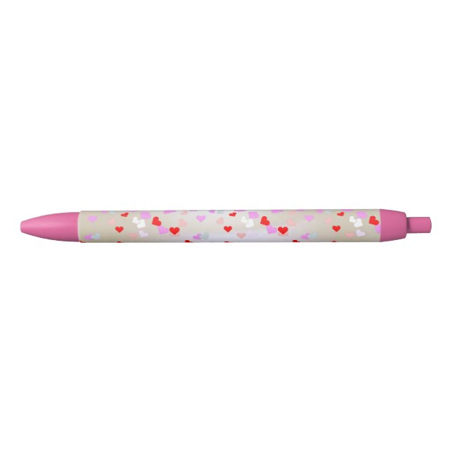 White Pearl Effect with hearts  Pen (Front)