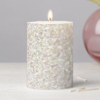 White Pearl Glitter Pillar Candle