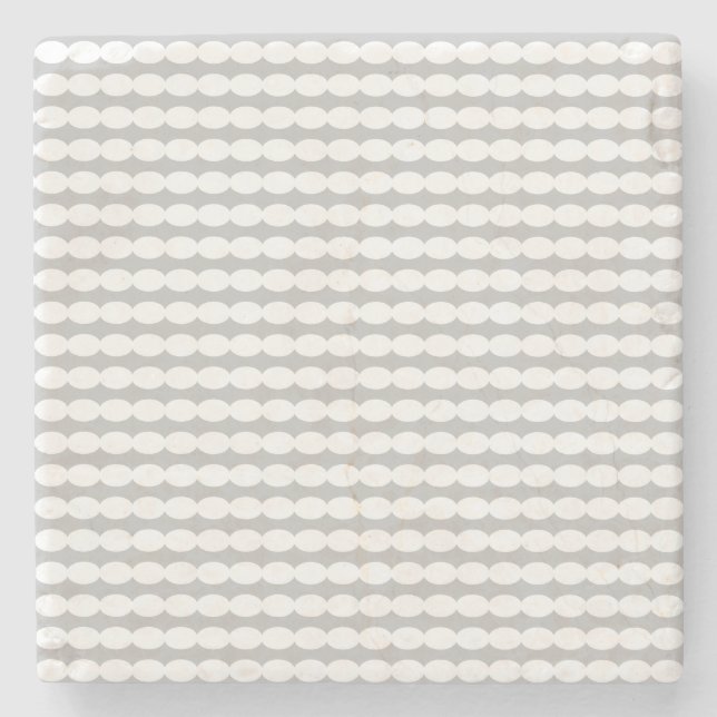 White Pearl Patterns Gray Grey Stylish Decor Gift Stone Coaster (Front)