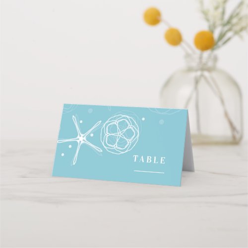 White Pearl Starfish Elegant Beach Wedding Place Card