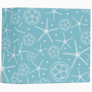 White Pearl Starfish Elegant Wedding Planner 3 Ring Binder