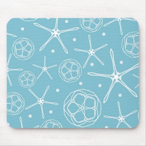 White Pearl Starfish Wedding Bridal Shower Mouse Pad