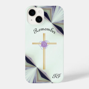 White Pearlescent Remember Cross Samsung & iPhone 14 Case