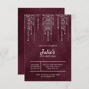 White Pearls 30th Birthday Invitation