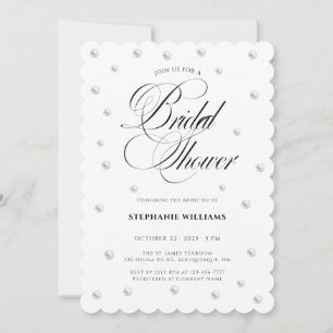 White Pearls Bridal Shower Invitation