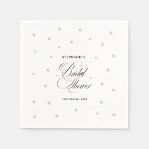 White Pearls Bridal Shower Napkins