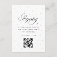White Pearls Bridal Shower Registry Card