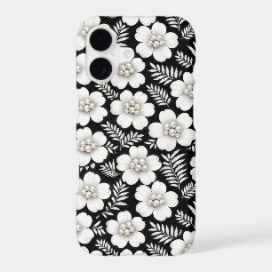 White Pearls in Flower Pattern iPhone 17 Case