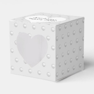 White Pearls On Gray Favor Boxes