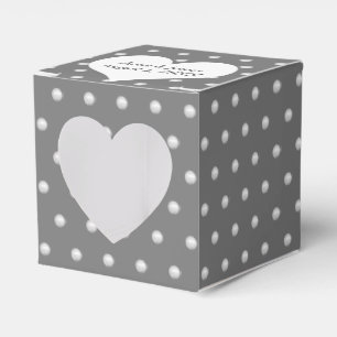 White Pearls On Gray Favor Boxes
