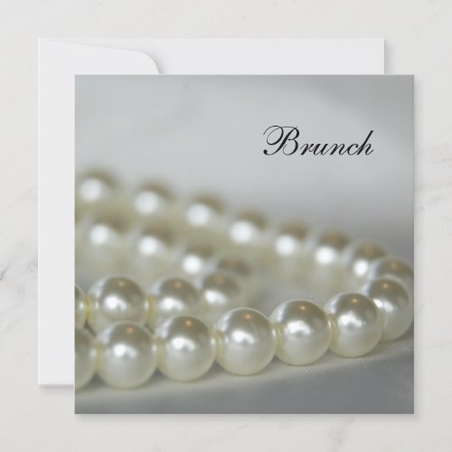 White Pearls Post Wedding Brunch Invitation