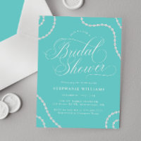 White Pearls Turquoise Bridal Shower