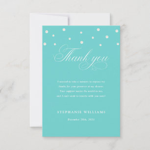 White Pearls Turquoise Bridal Shower Thank You Card