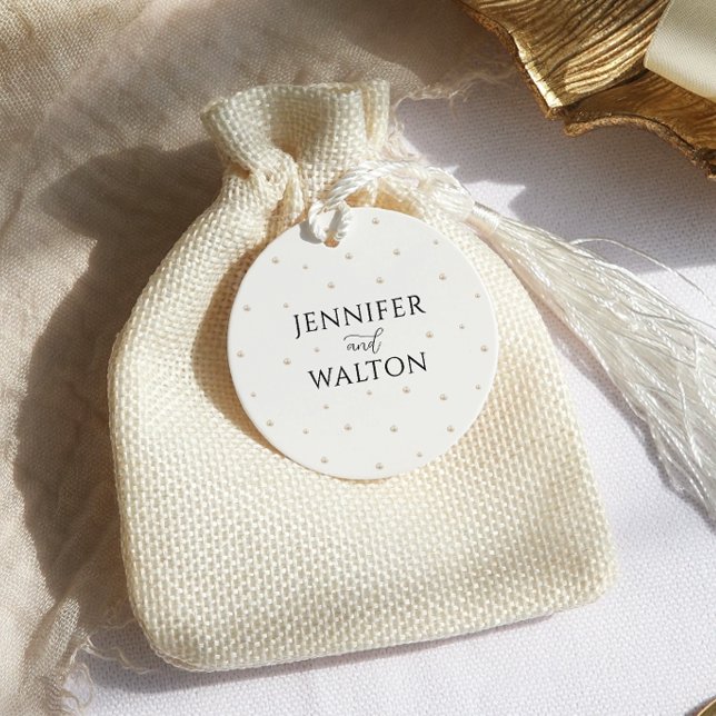 White Pearls Wedding Favor Tag (Creator Uploaded)