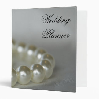 White Pearls Wedding Planner 3 Ring Binder